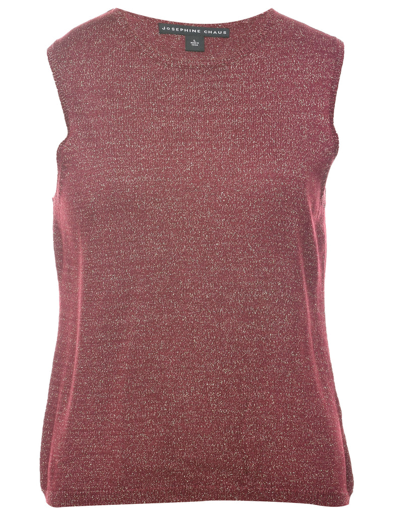 Lurex Thread Pattern Vest - L