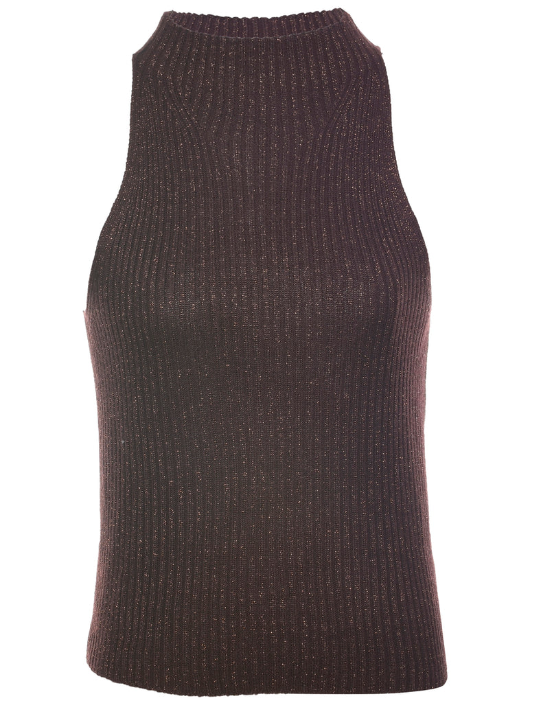 Lurex Thread Pattern Vest - XS