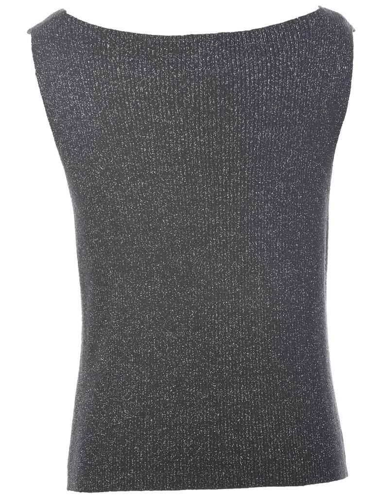 Lurex Thread Pattern Vest - M