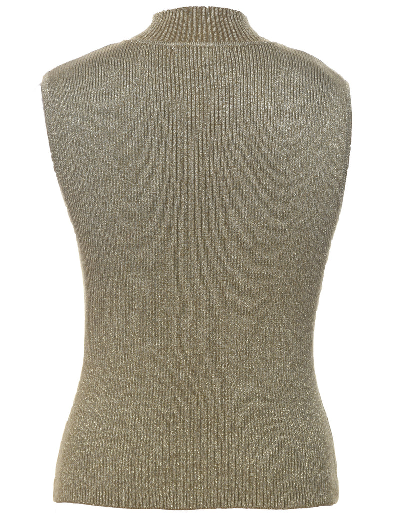 Lurex Thread Pattern Vest - L