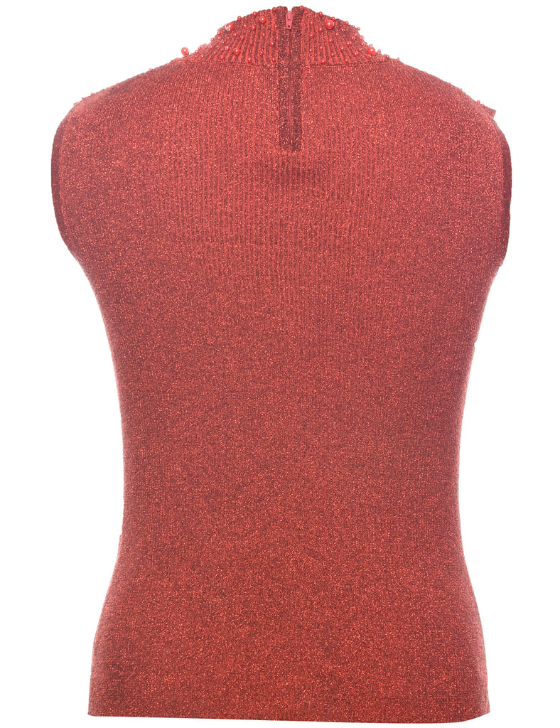 Lurex Thread Pattern Vest - M