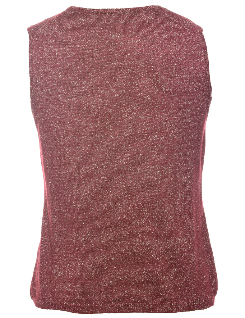 Lurex Thread Pattern Vest - L