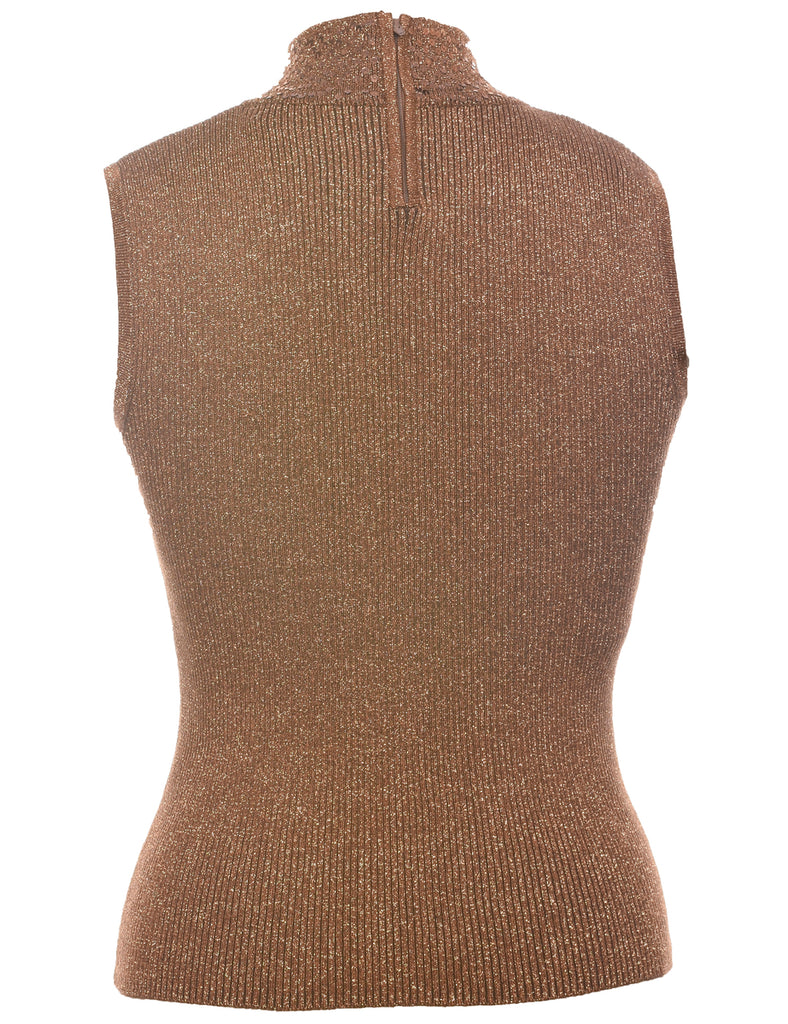 Lurex Thread Pattern Vest - M