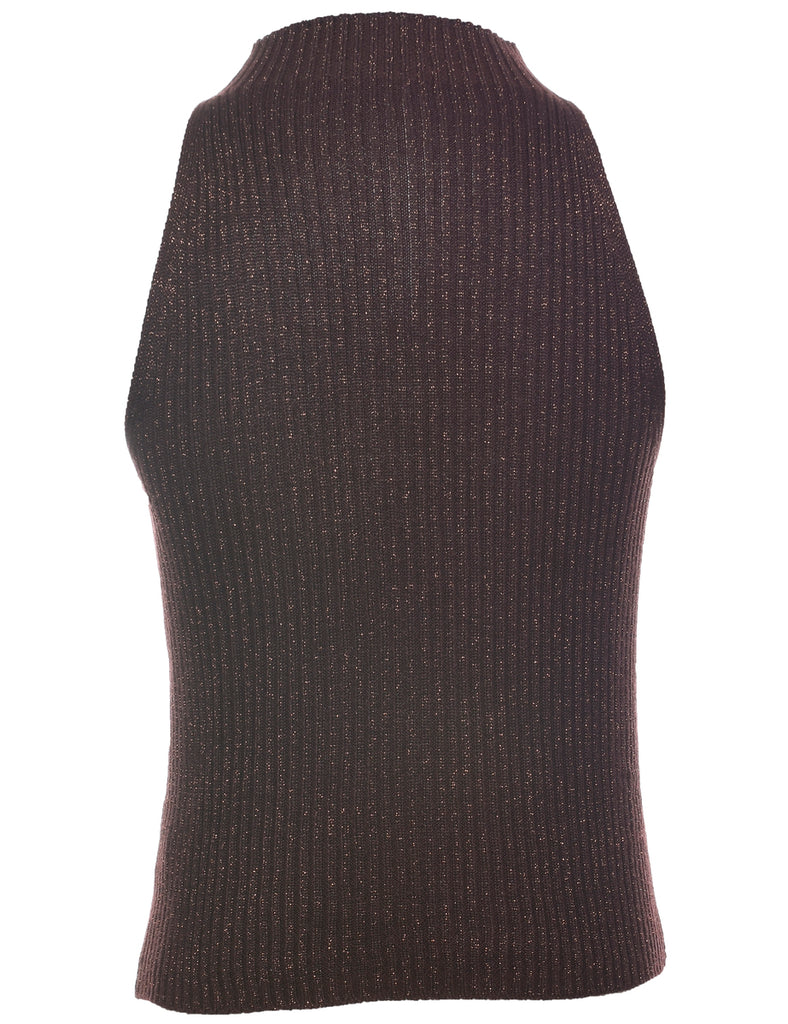 Lurex Thread Pattern Vest - XS