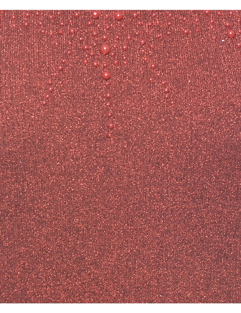 Lurex Thread Pattern Vest - M