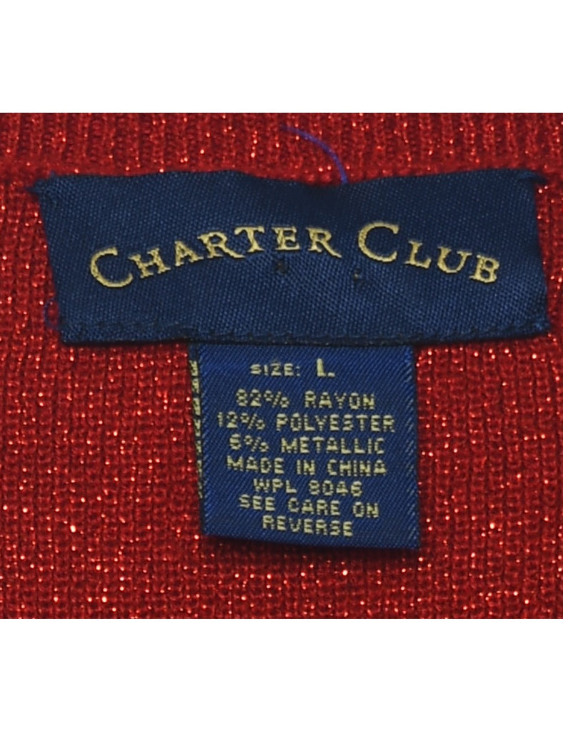 Lurex Thread Pattern Vest - L