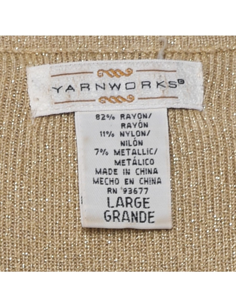 Lurex Thread Pattern Vest - L