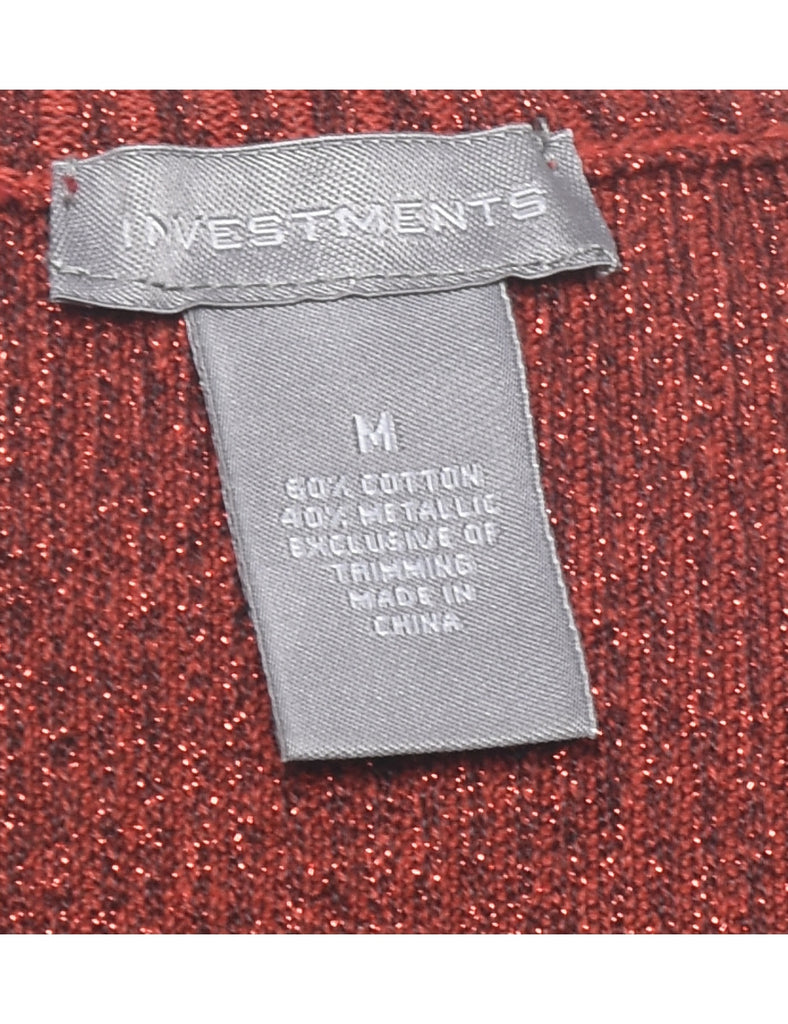 Lurex Thread Pattern Vest - M