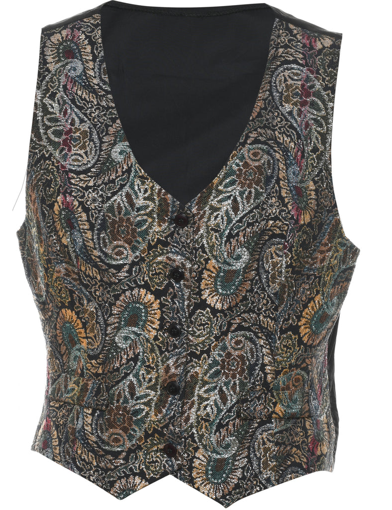 Lurex Thread Pattern Waistcoat - M