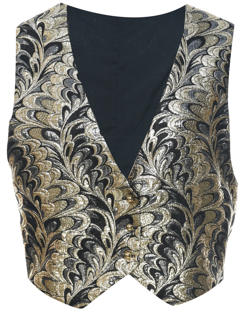 Lurex Thread Pattern Waistcoat - L