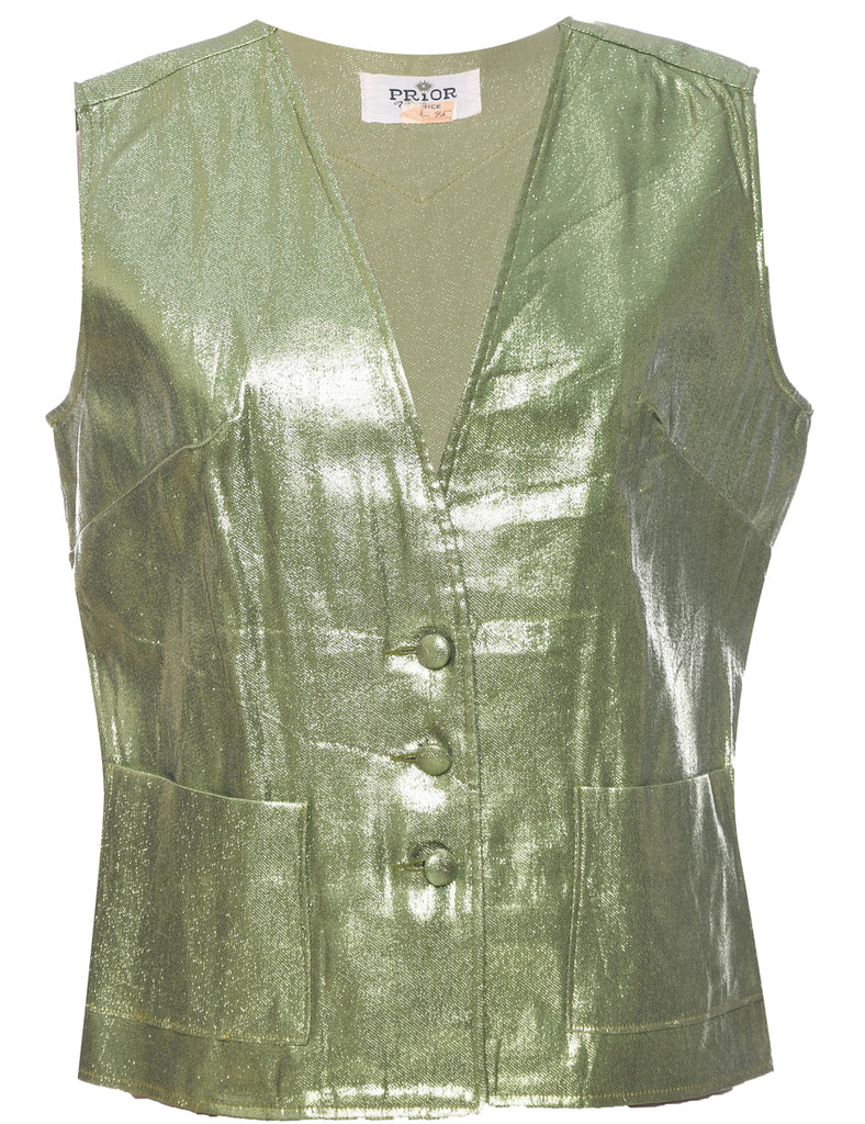 Lurex Thread Pattern Waistcoat - XL