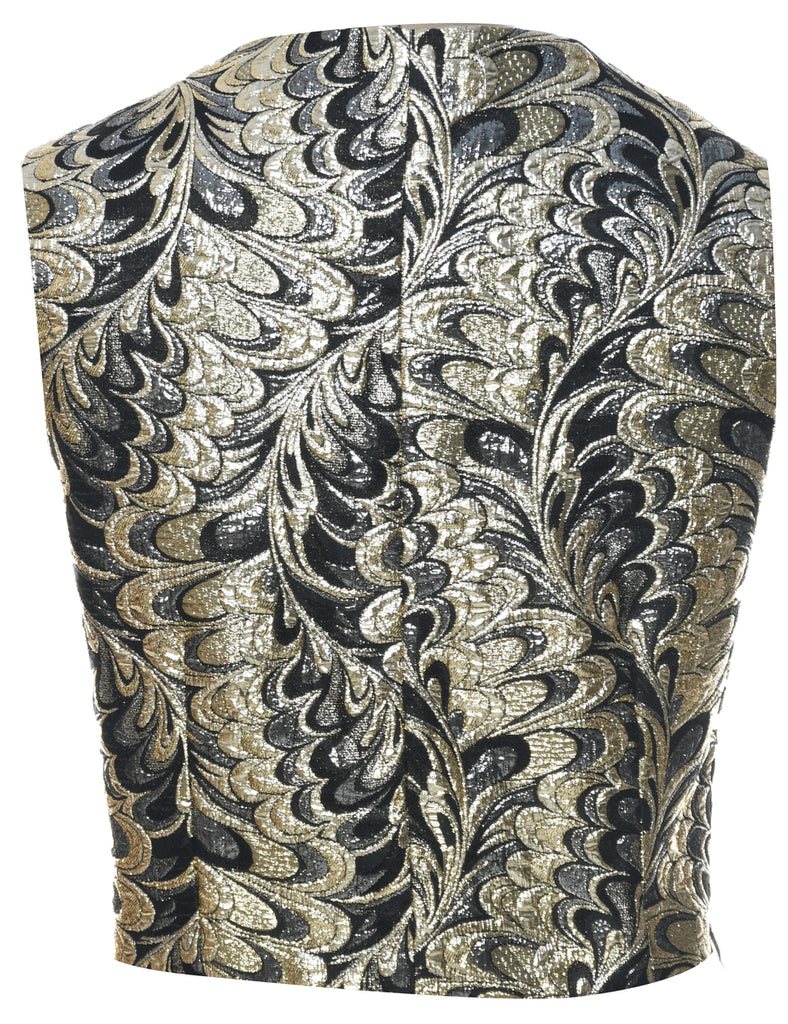 Lurex Thread Pattern Waistcoat - L