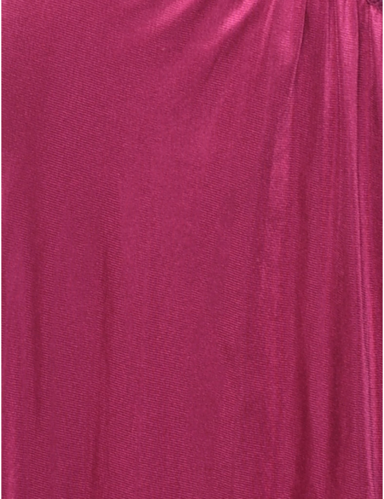 Magenta Sheer Lace Strappy Slip Dress - XS