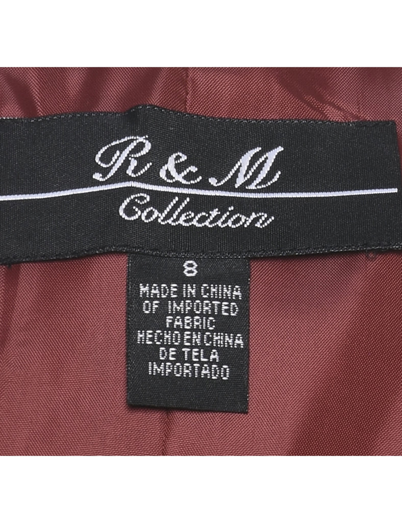 Maroon 1980s Sheer-Sleeved Evening Jacket - M