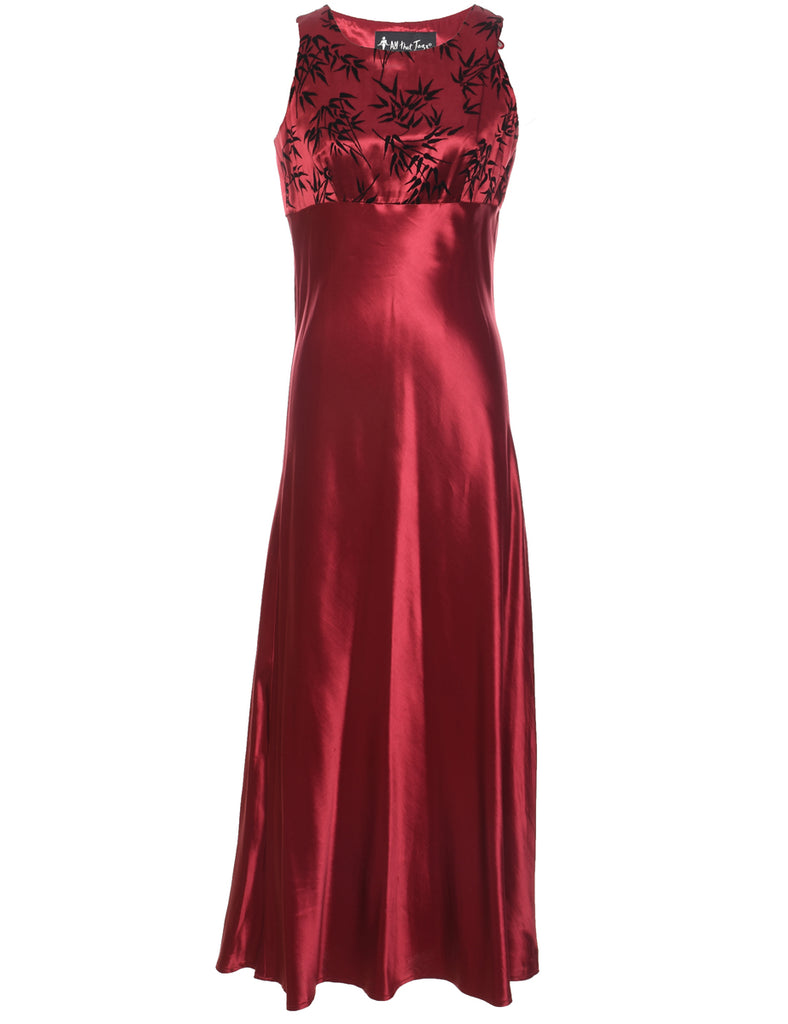 Maroon 1990s All That Jazz Evening Dress - M