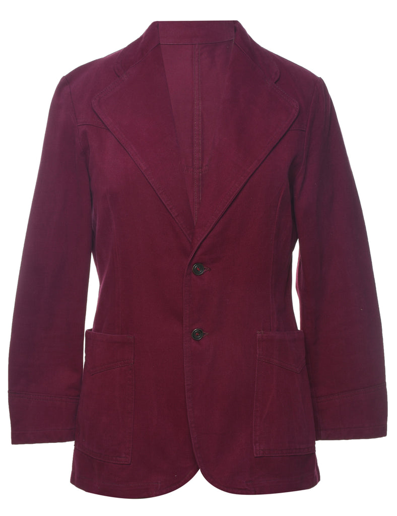 Maroon Denim Jacket - L