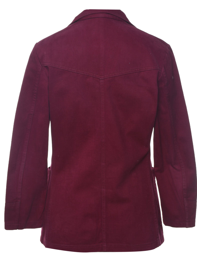 Maroon Denim Jacket - L