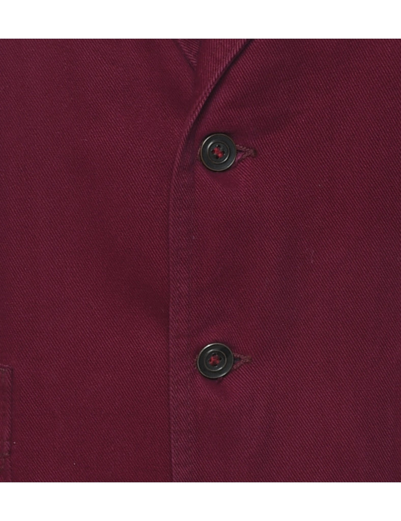 Maroon Denim Jacket - L