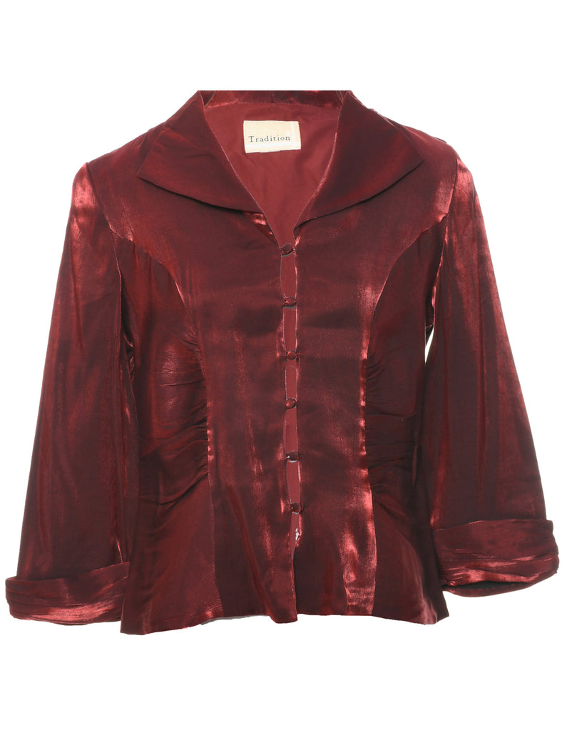 Maroon Evening Blouse - M