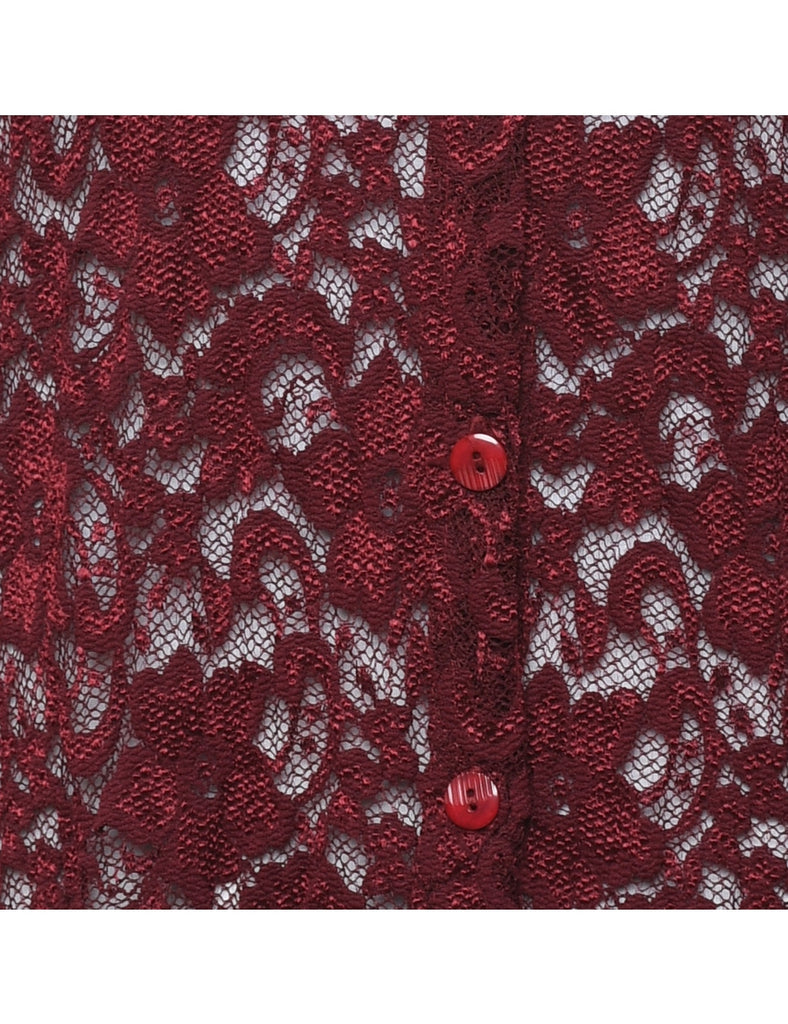 Maroon Lace Shirt - M