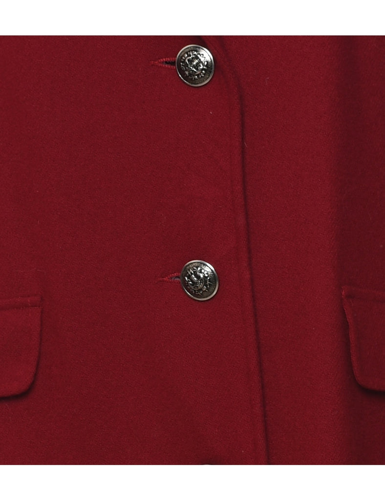 Maroon Wool Coat - M