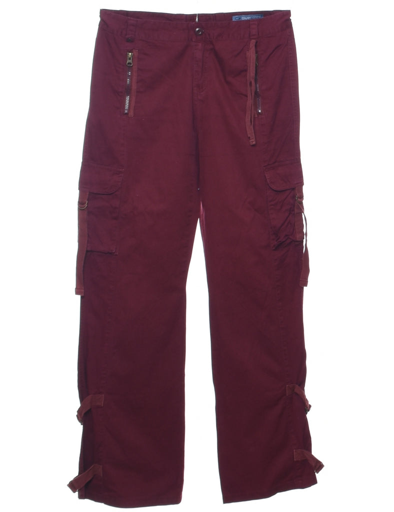 Maroon Y2K Cargo Pants - W31 L32