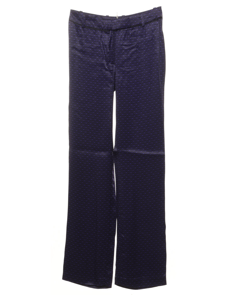 Massimo Dutti Patterned Purple Trousers - W28 L34