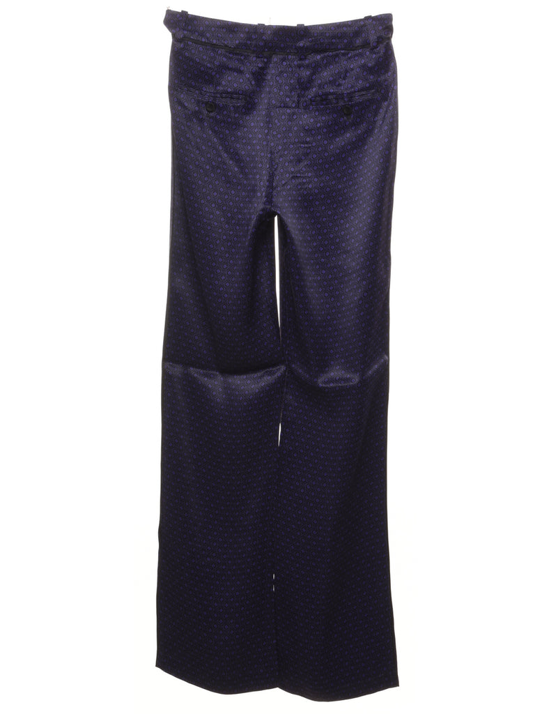 Massimo Dutti Patterned Purple Trousers - W28 L34