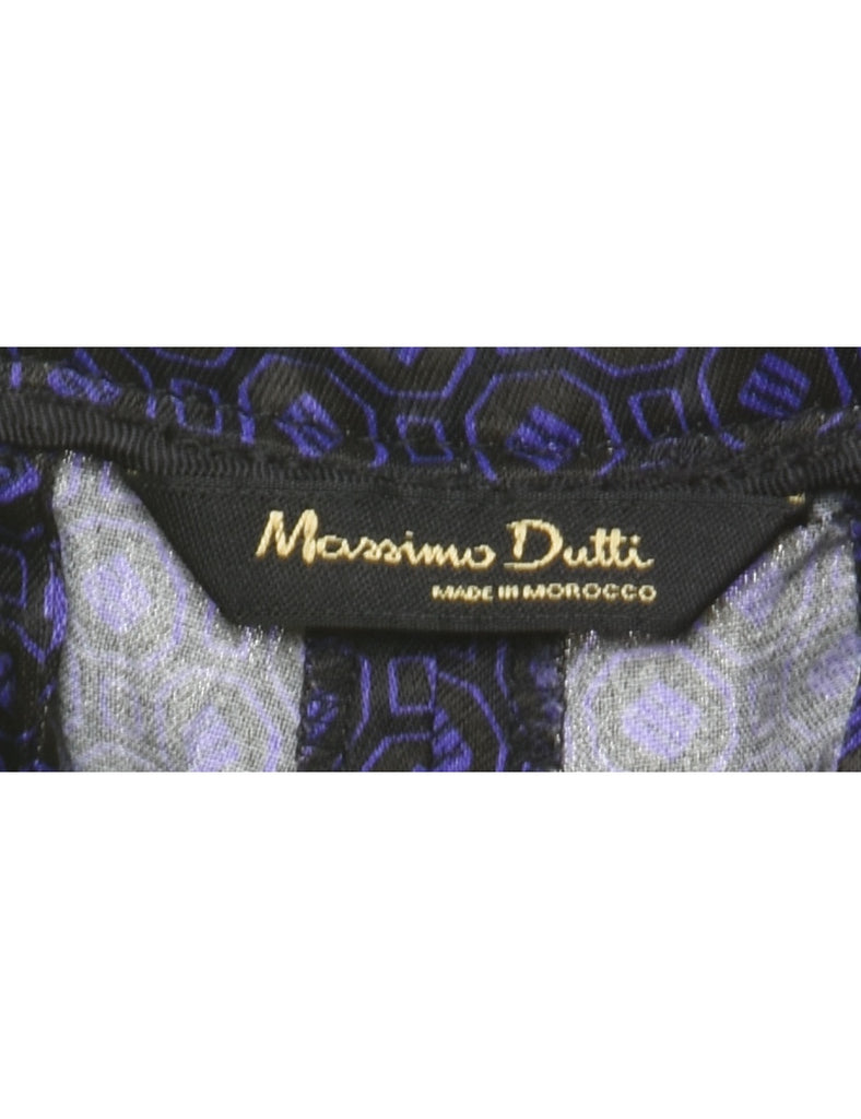 Massimo Dutti Patterned Purple Trousers - W28 L34