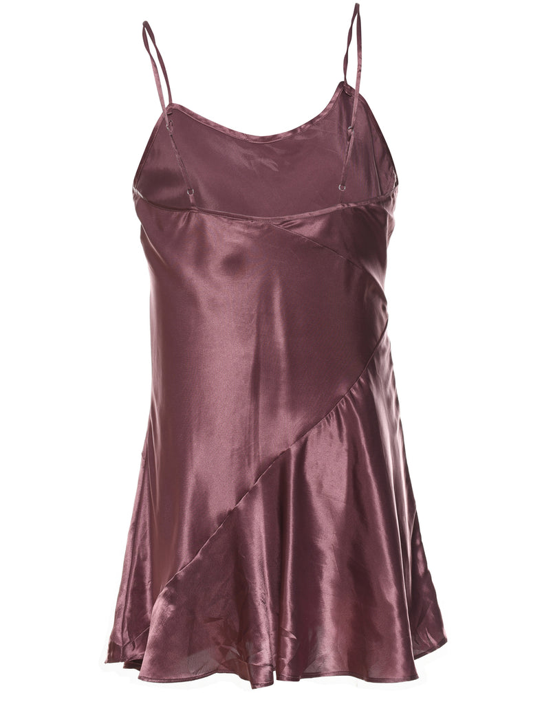 Mauve Strappy Shiny Babydoll - M