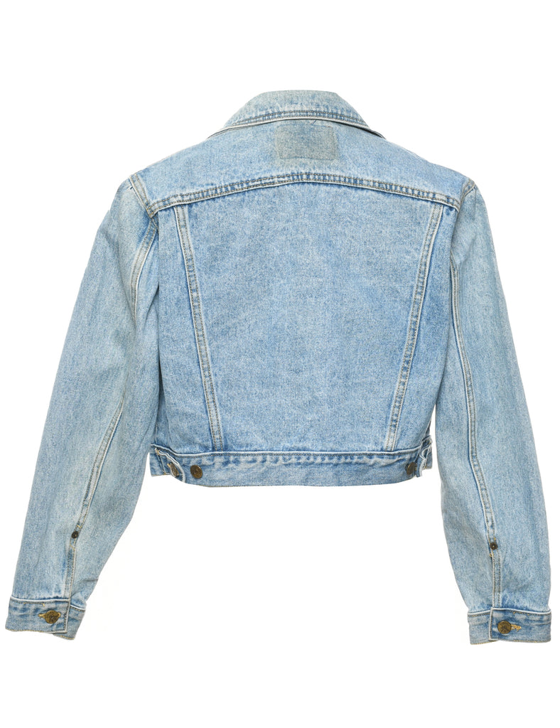 Medium Wash Cropped Denim Jacket - M