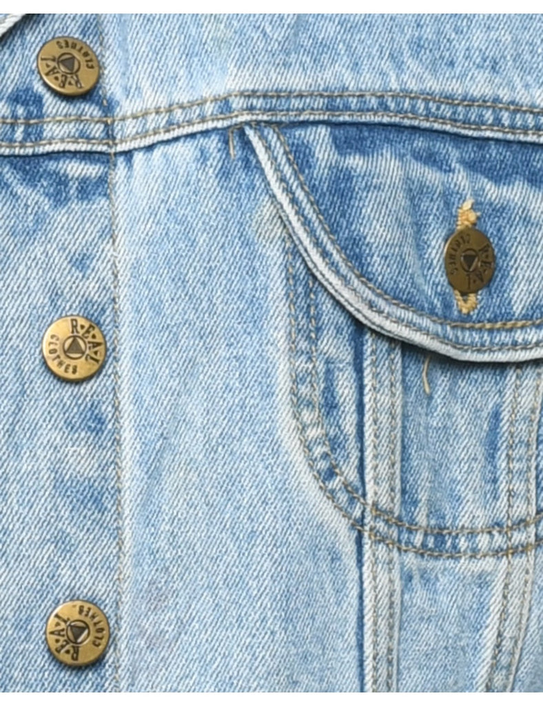 Medium Wash Cropped Denim Jacket - M