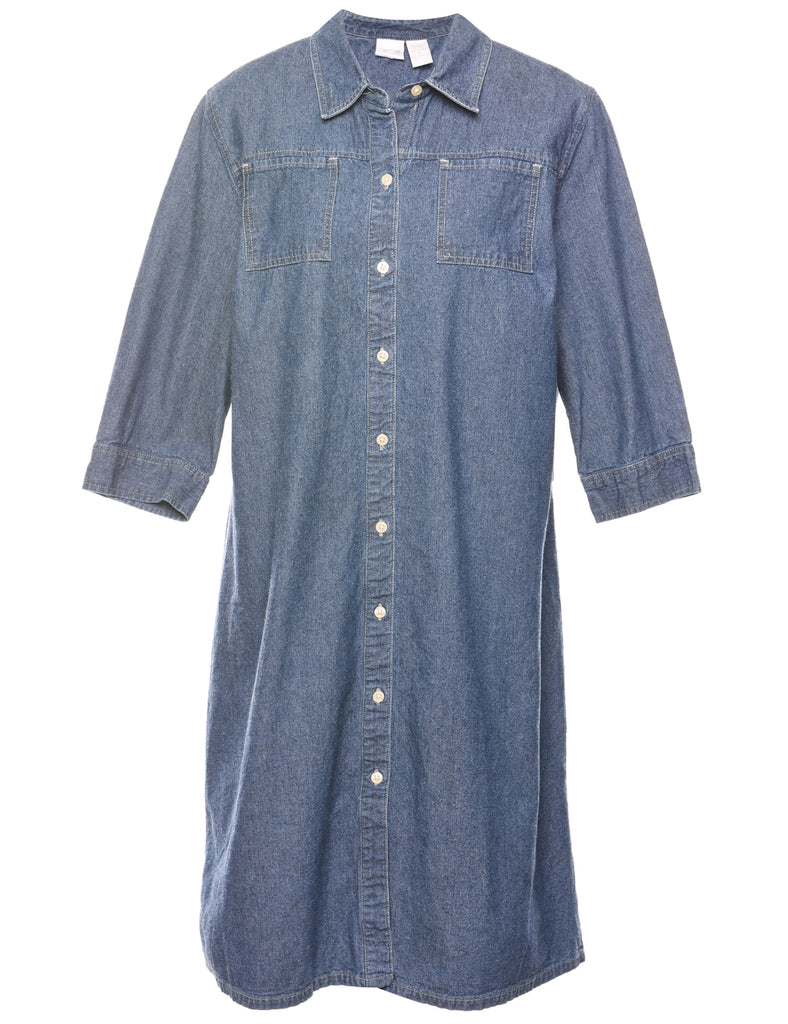 Medium Wash Denim Dress - L