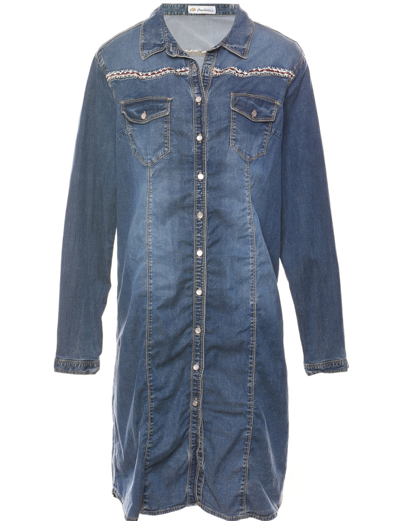 Medium Wash Denim Dress - M