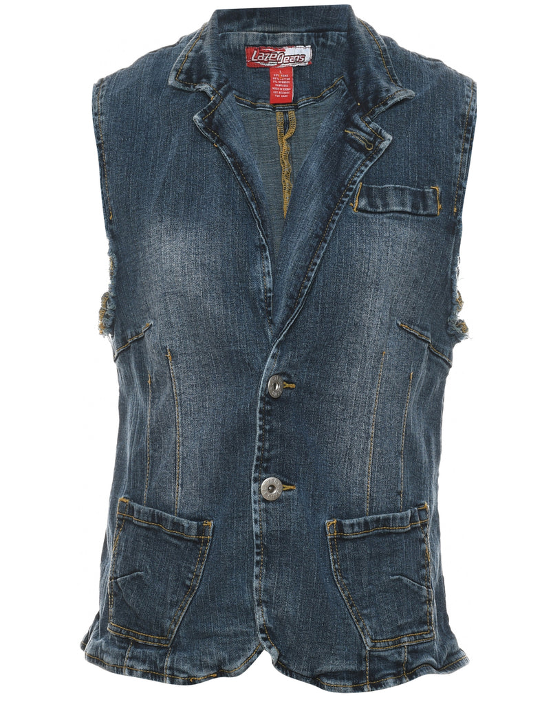 Medium Wash Denim Jacket Vest - L