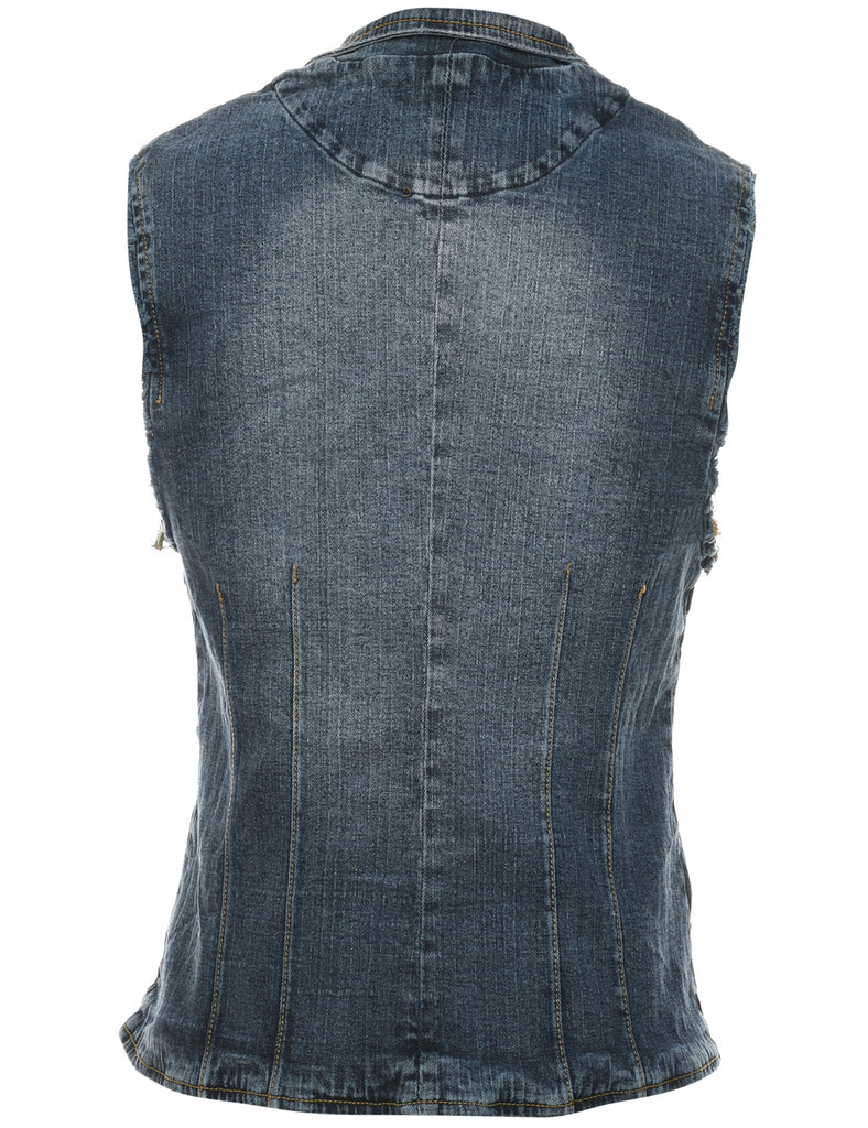 Medium Wash Denim Jacket Vest - L