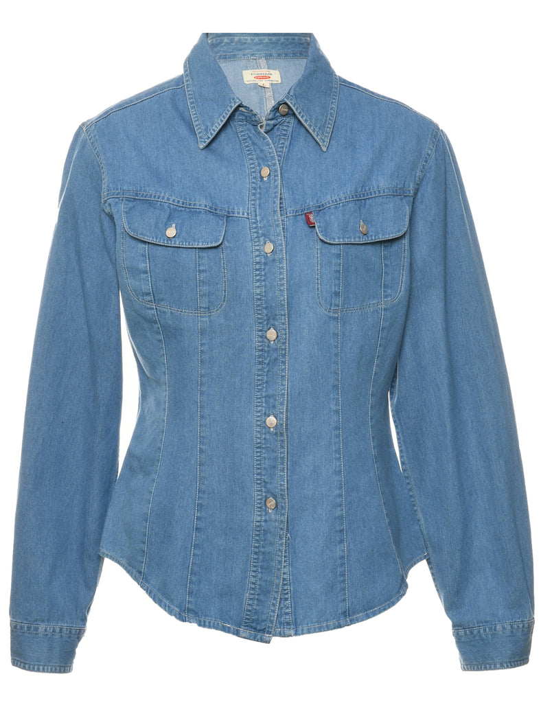 Medium Wash Denim Shirt - L