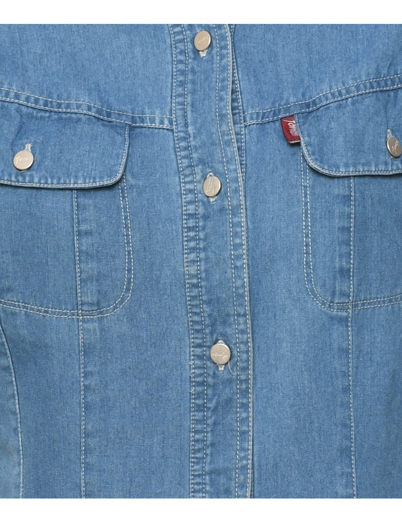 Medium Wash Denim Shirt - L