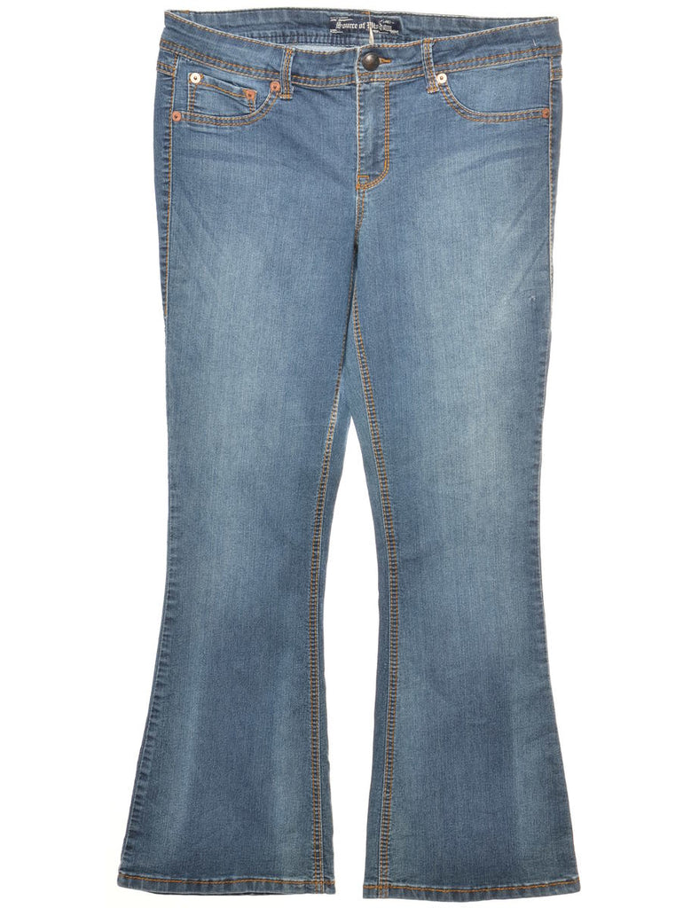 Medium Wash Low-Rise Y2K Flared Jeans - W36 L31