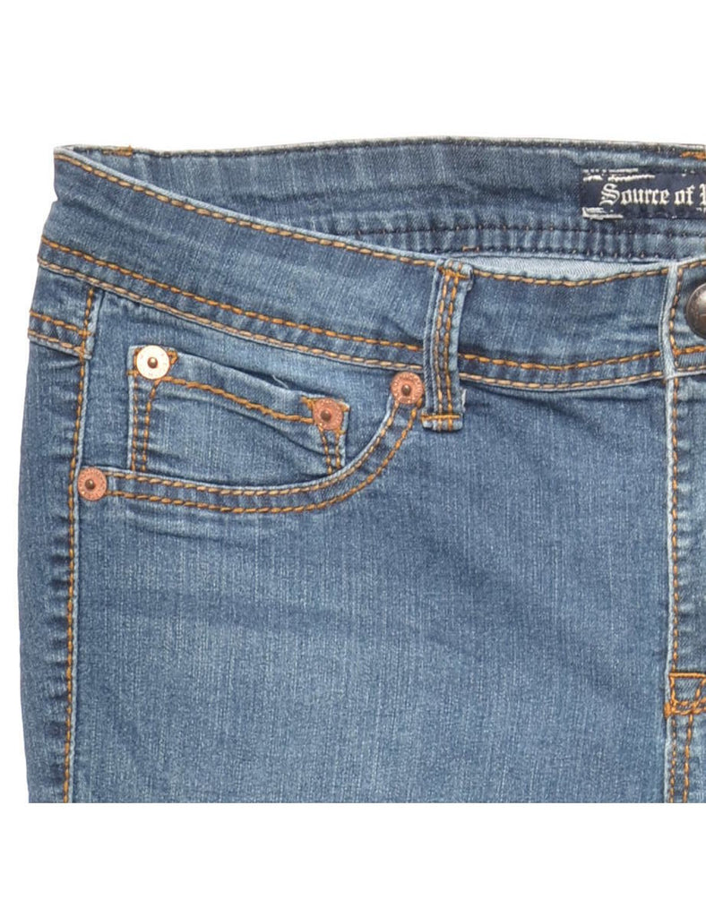 Medium Wash Low-Rise Y2K Flared Jeans - W36 L31