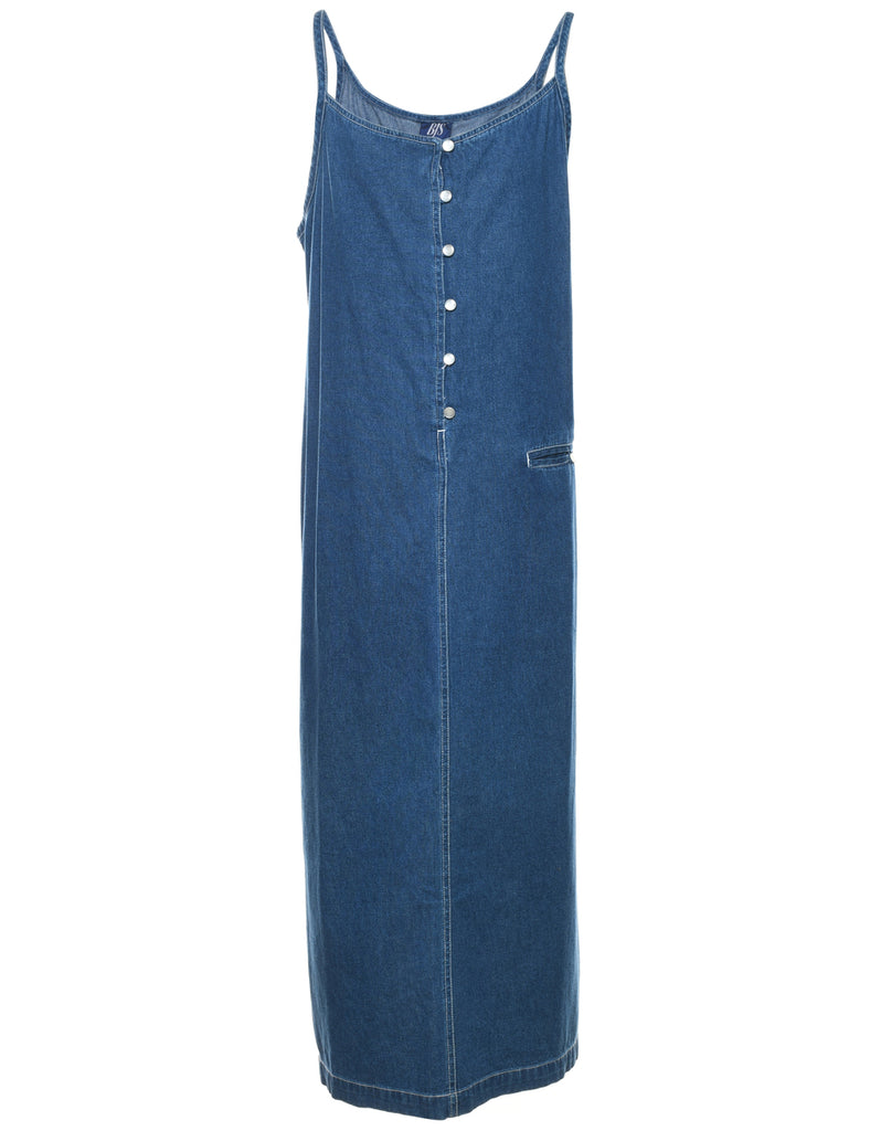 Medium Wash Strappy Denim Dress - XL