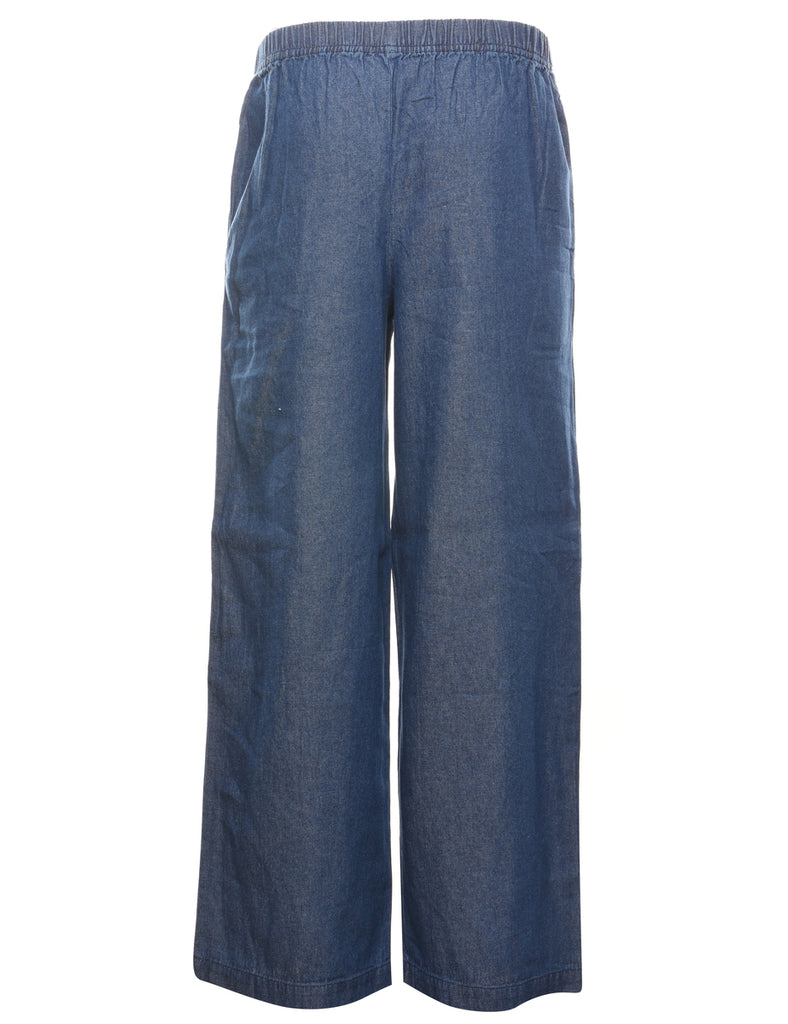 Medium Wash Wide-Leg Denim Trousers - W26 L30