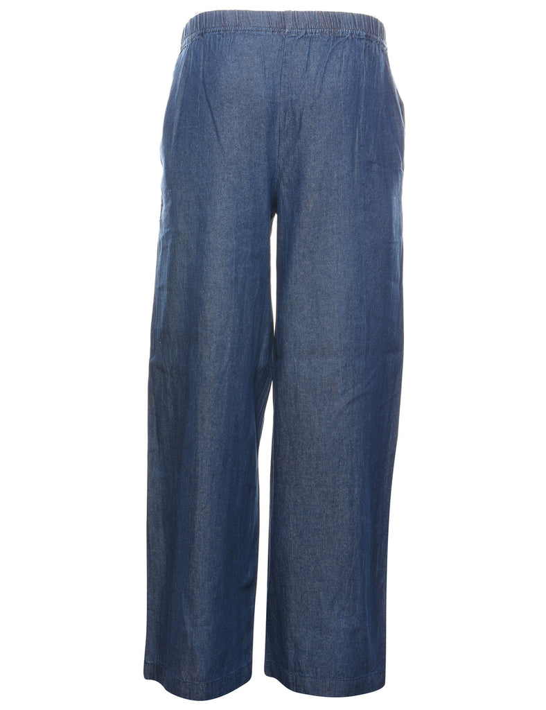 Medium Wash Wide Leg Denim Trousers - W26 L31