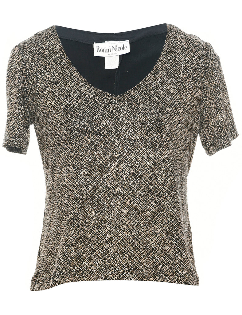 Metallic Finish Evening Top - M