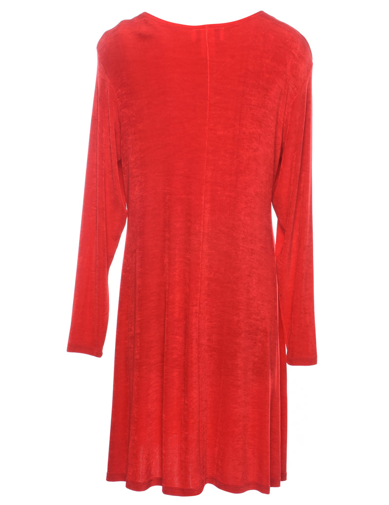 Midi Length Red Dress - M