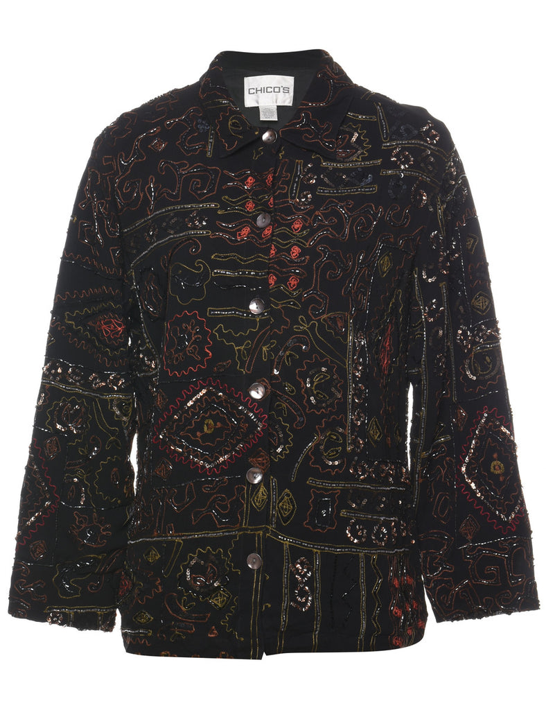 Multi-Colour Appliqued & Sequined  - L