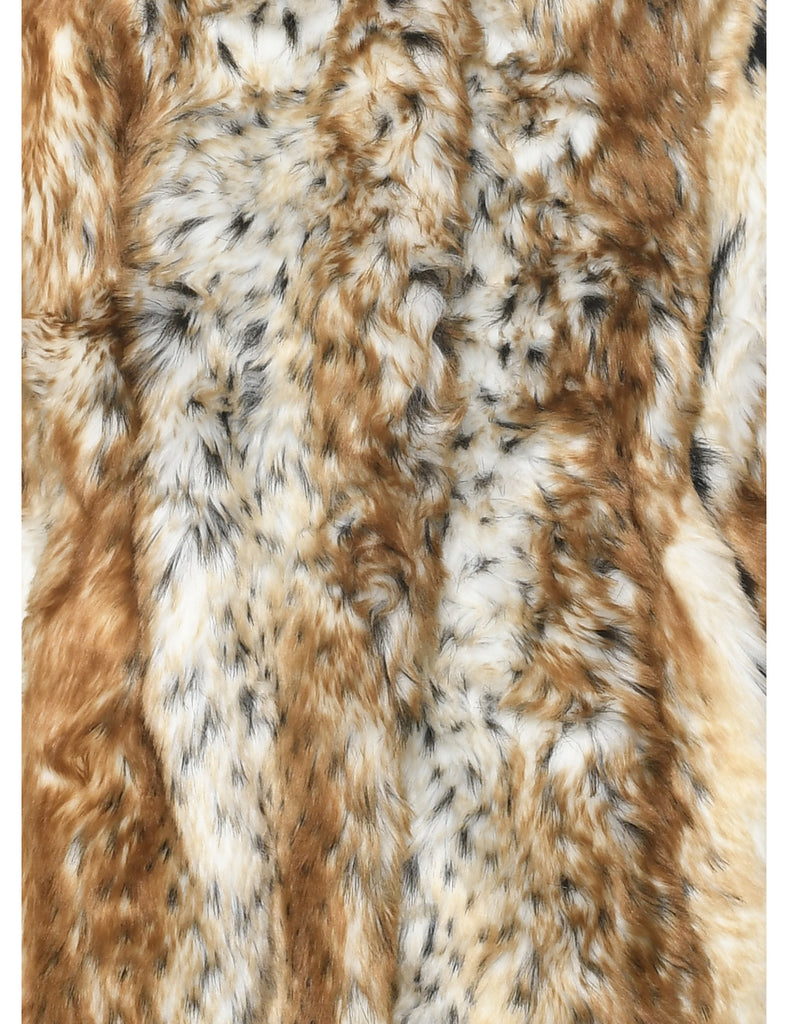 Multi-colour Faux Fur Coat - L