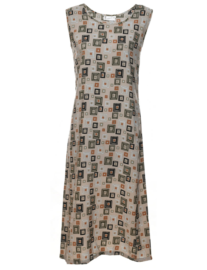 Multi-colour Geometric Patterned Dress - S