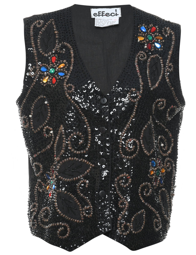 Multi-Colour Sparkly Beaded Waistcoat - L