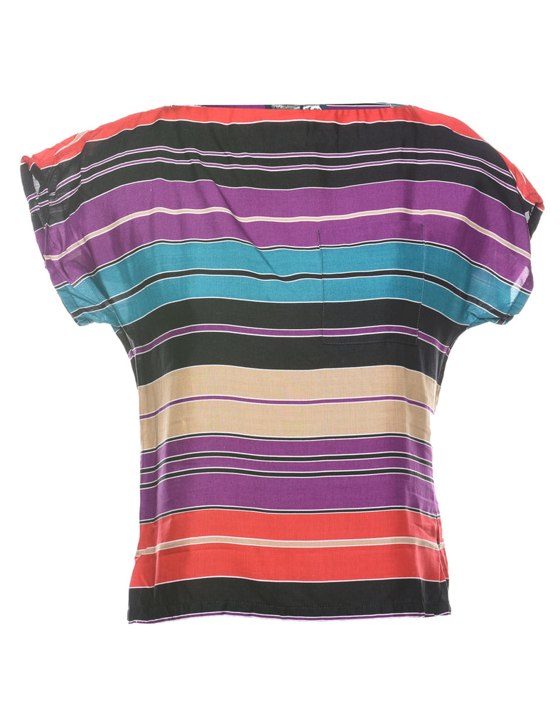 Multi-colour Striped Printed Top - S